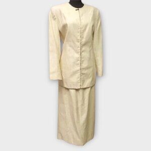 St. Anthony Anthony Sicari Women's 10 Cream Formal Skirt Suit Maxi